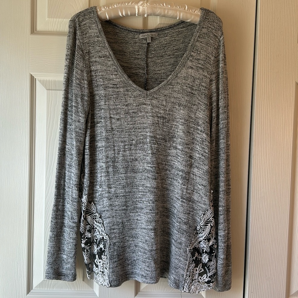 Charlotte Russe Sweater with Lace Detail